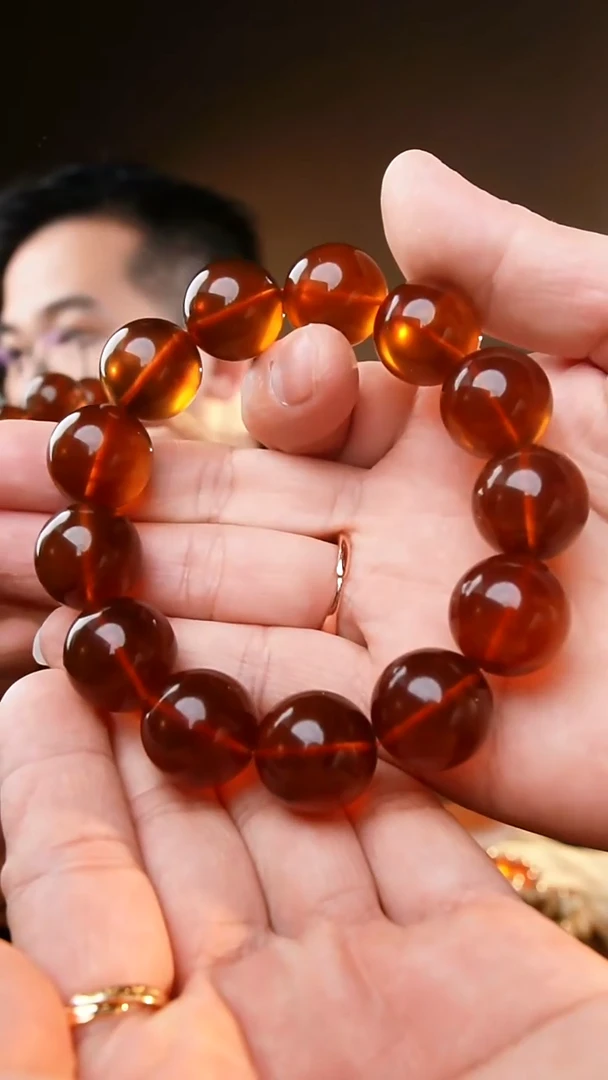 裸石琥珀未镶嵌18+紫罗兰手串