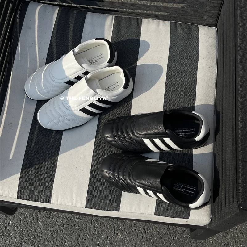 同款黑白跆拳道时尚训练鞋一脚蹬板鞋韩版复古德训鞋女经典运动鞋