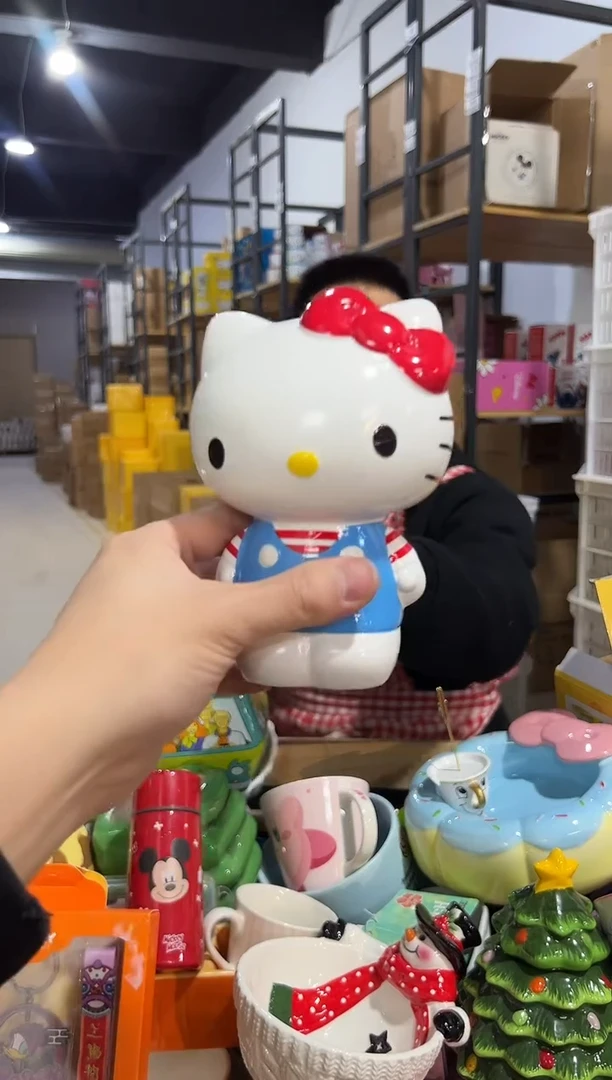 【闪购商品】杯陶瓷条纹kt笔筒微瑕