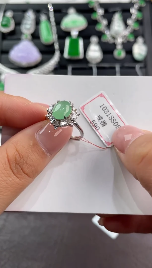 银S925镶嵌戒指翡翠1031SS05