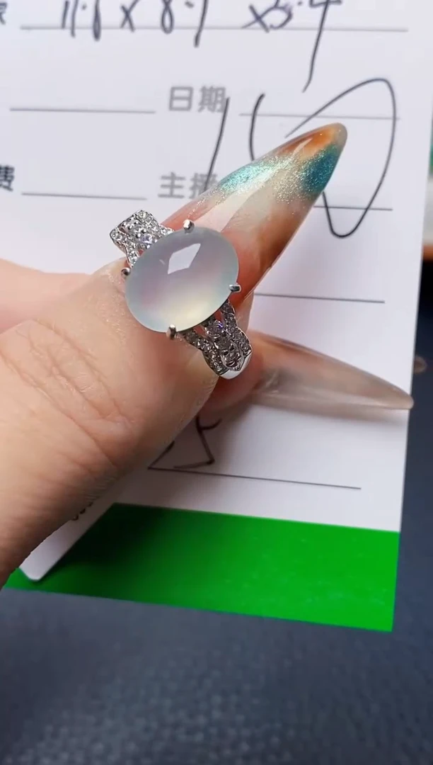 银S925镶嵌戒指翡翠6455