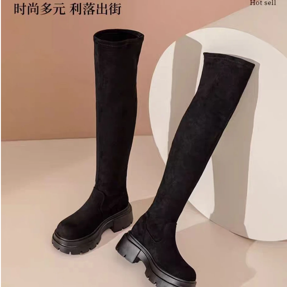 9961-1   秋冬新款时尚过膝时装长筒靴加绒