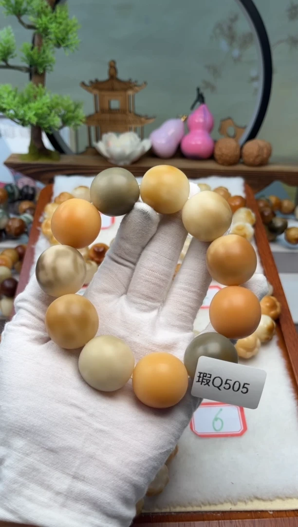 【闪购商品】菩提根/象牙果吊坠瑕Q505桶珠24mm随机1串