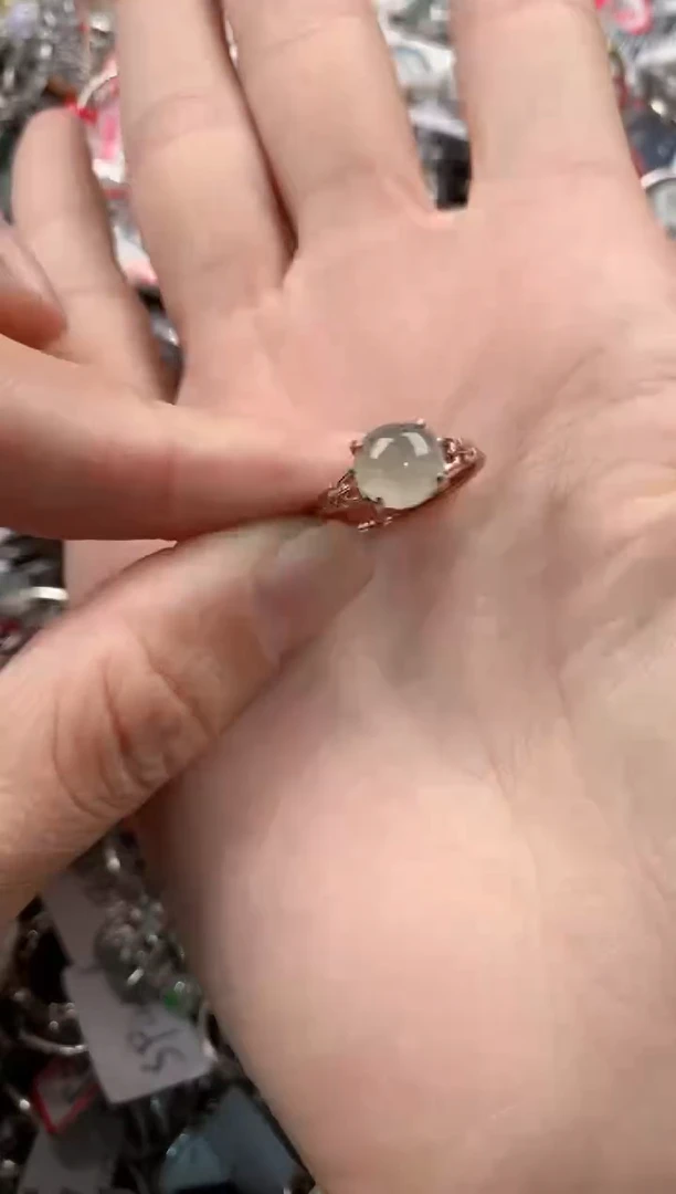 银S925镶嵌戒指翡翠101010-----9