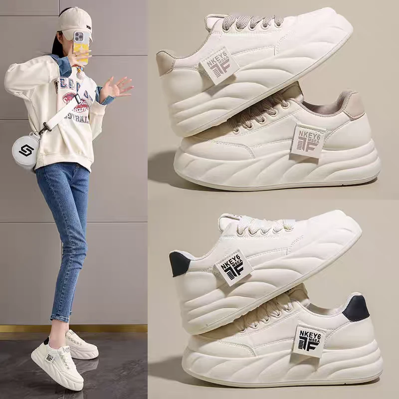 鞋子网红时尚纯色秋季低跟胶粘浅口时尚休闲鞋小白鞋T802女鞋百搭