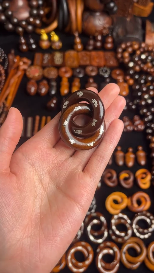 枣木雷击枣木镶银五雷五路乾坤圈2.0