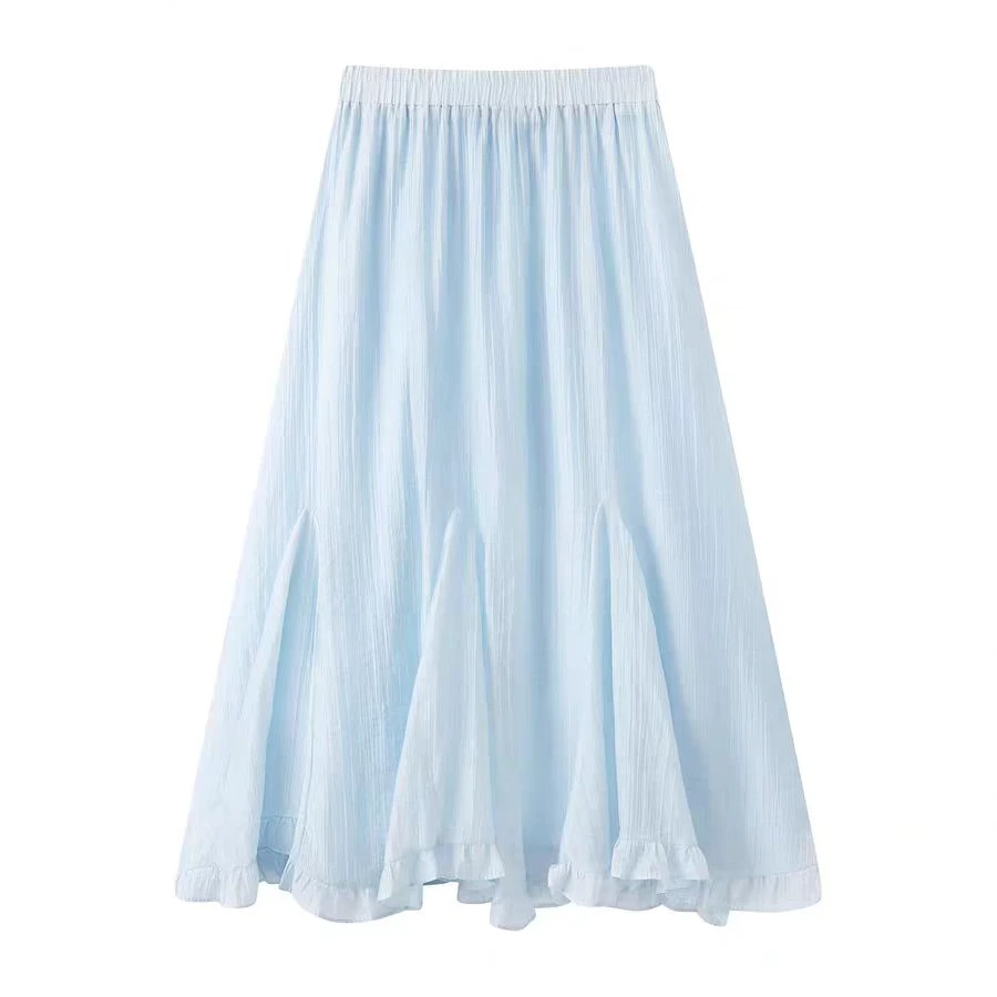 A字纯色半身裙女裙高腰O型H型短裙裙子A字裙 A49