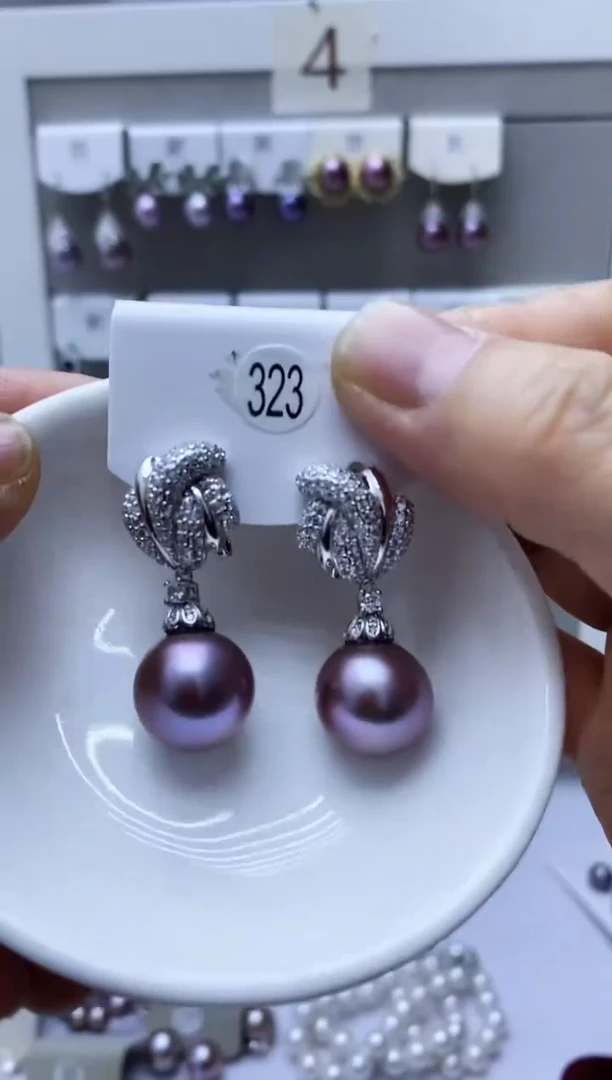 【闪购商品】淡水珍珠耳饰银S925镶嵌323