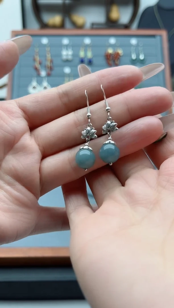 【闪购商品】玛瑙/玉髓耳饰银S925镶嵌01