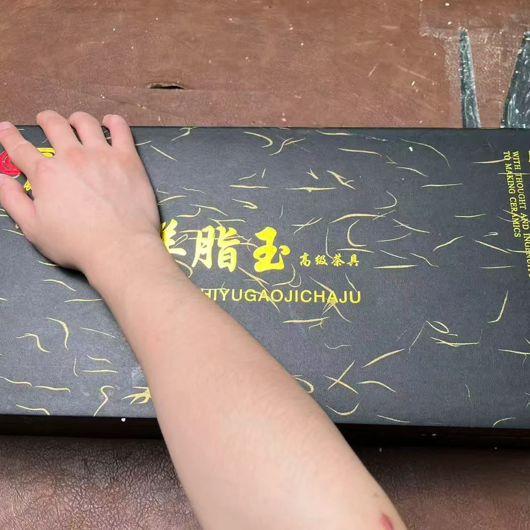 【闪购链接】德化羊脂玉传世名画清明上河图茶具套装（不带图中礼盒）