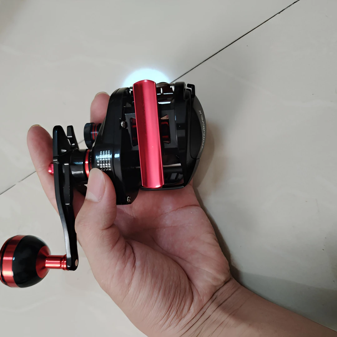 微瑕疵【黑红机械】外贸高端水滴轮金属轮脚路亚打黑专用水滴轮