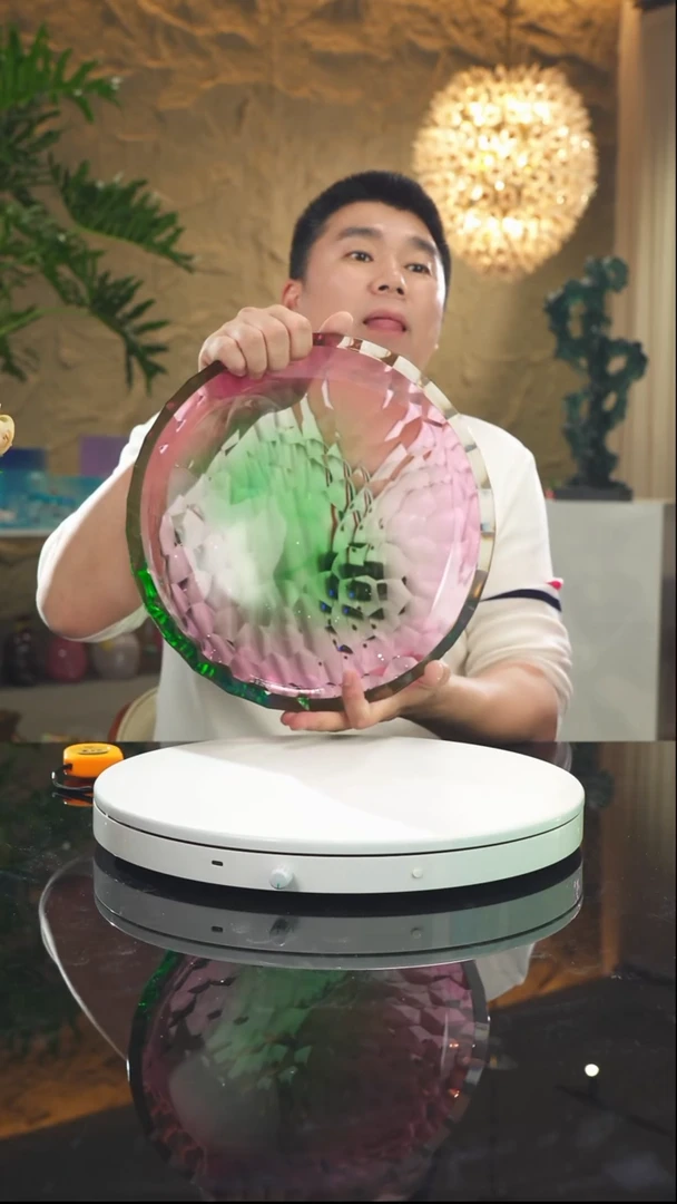 【闪购商品】瓷片福利金红绿凹切面果盘小号