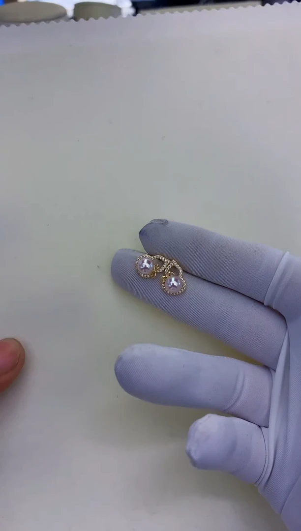 银S925镶嵌饰品海水珍珠设计款耳饰