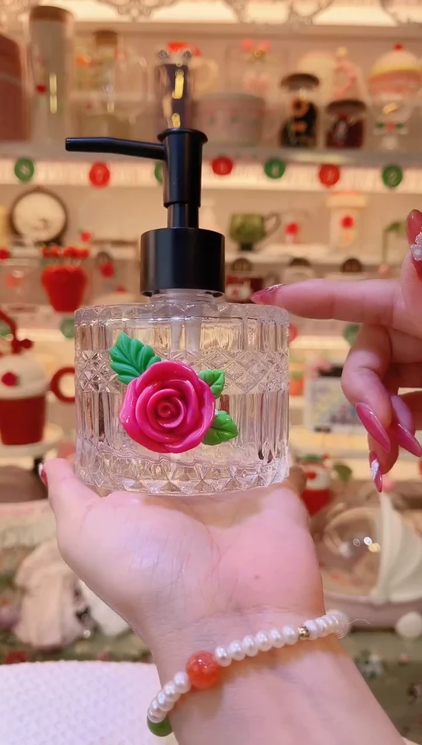 玫瑰花玻璃分装瓶——手工制作品质好！