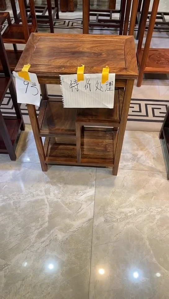 【闪购商品】黑酸枝木类成套家具原木色置物架45*30*65