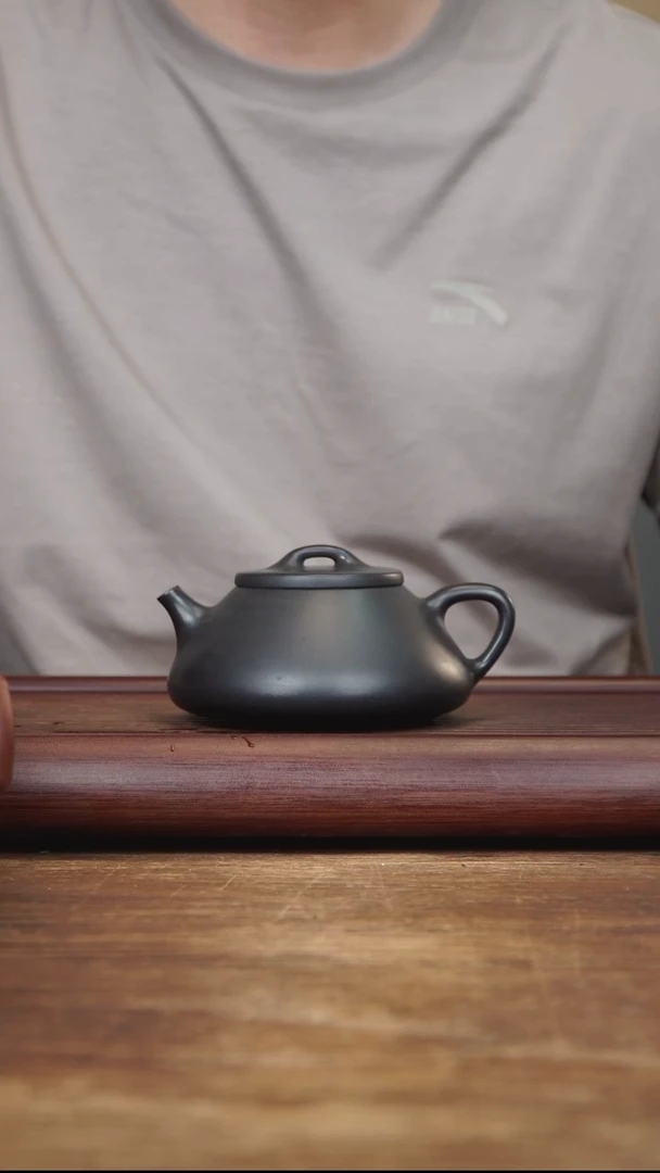 茶壶紫砂280ml 心舟石瓢 紫泥捂灰烧制