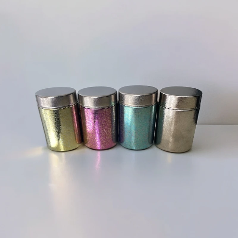 钛子纯钛茶叶罐高档家用创意金色密封防潮储物圆形圆形罐装彩色