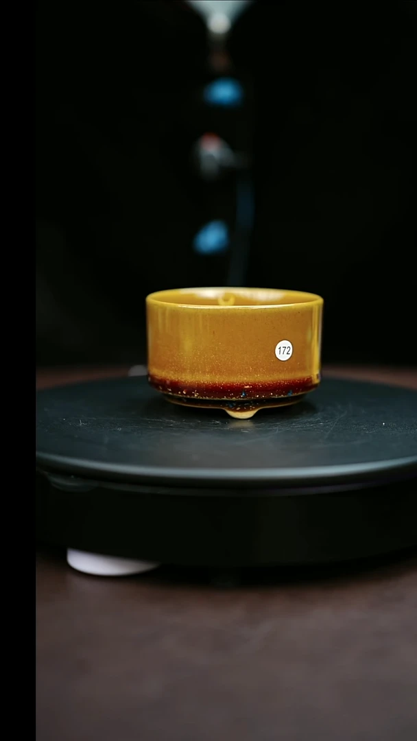 172#原矿钧瓷炉钧釉直口杯