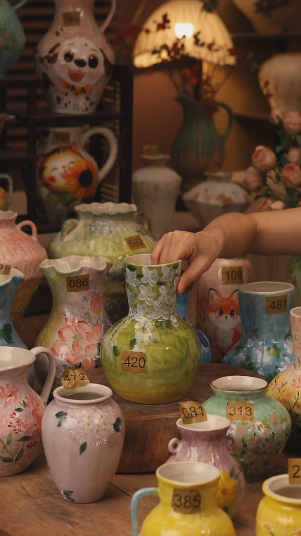 陶瓷景德镇设计师手作花器摆件侘寂风420