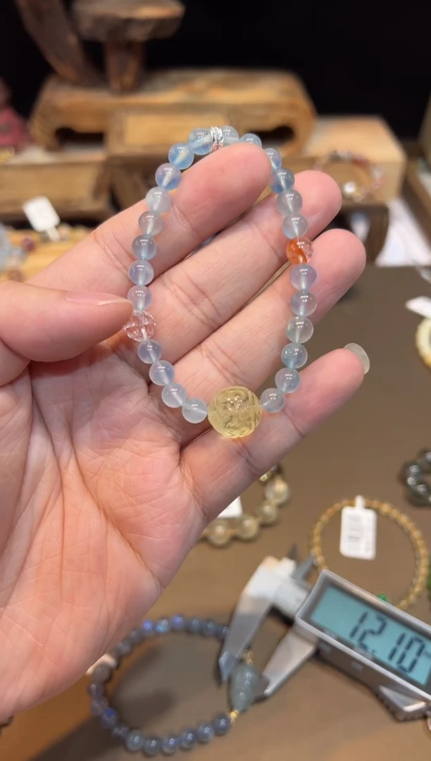 海蓝宝石手链未镶嵌手饰@@B1188