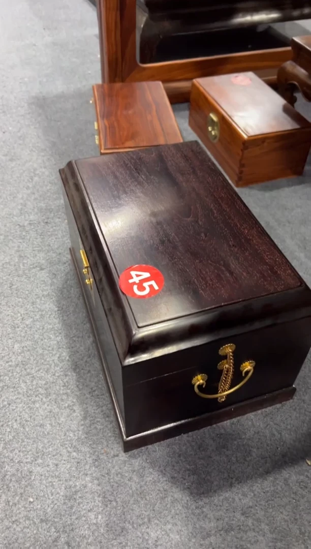 木紫檀带隔层储物箱首饰箱