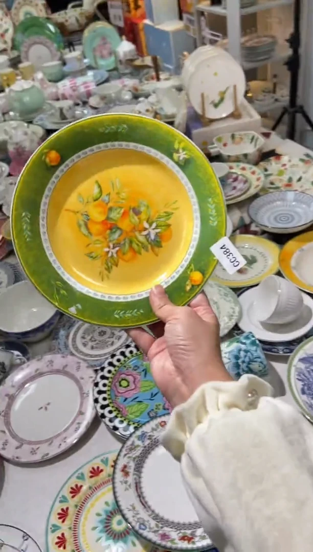 【闪购商品】瓷片陶瓷原单CC384餐具1个8寸