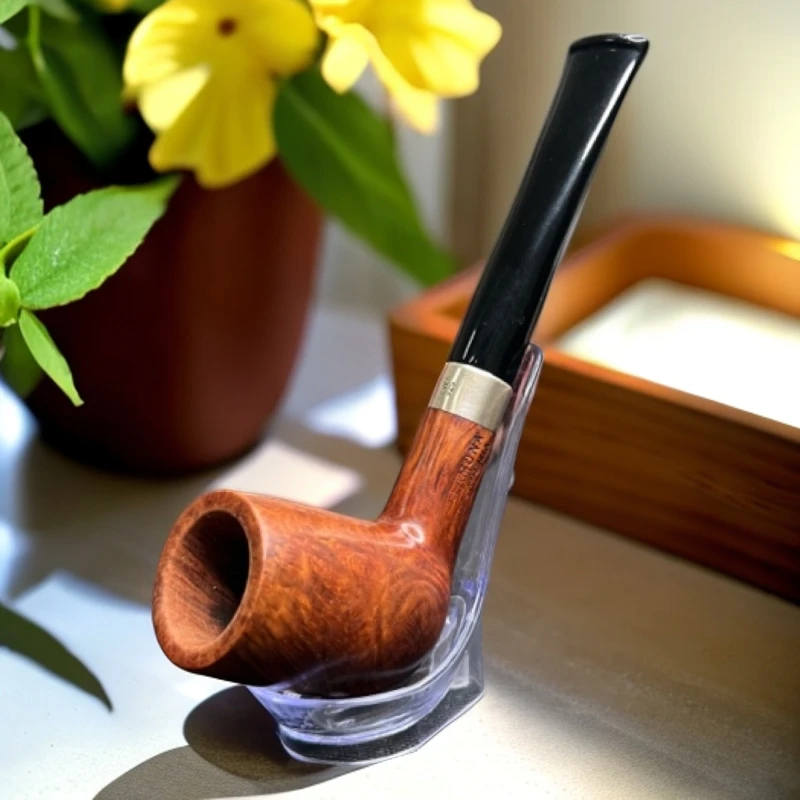 意大利Lalmona拉尔莫纳石楠木烟斗，精致925银圈小撞球斗型3mm烟道