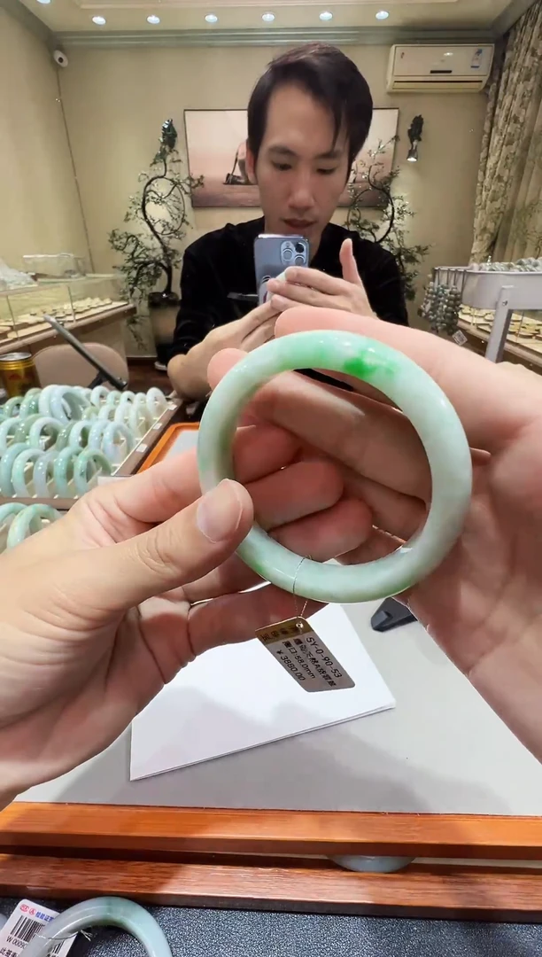 纯天然缅甸A货翡翠手镯58-59mm-9053号
