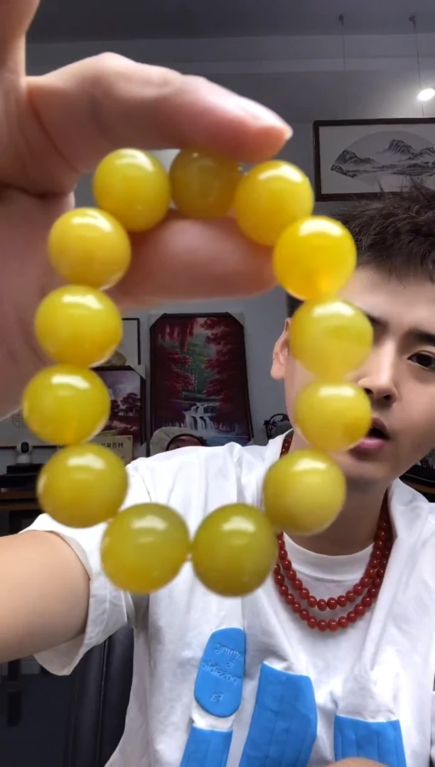 玛瑙/玉髓颈饰未镶嵌玄黄地珠玛瑙手串卡16