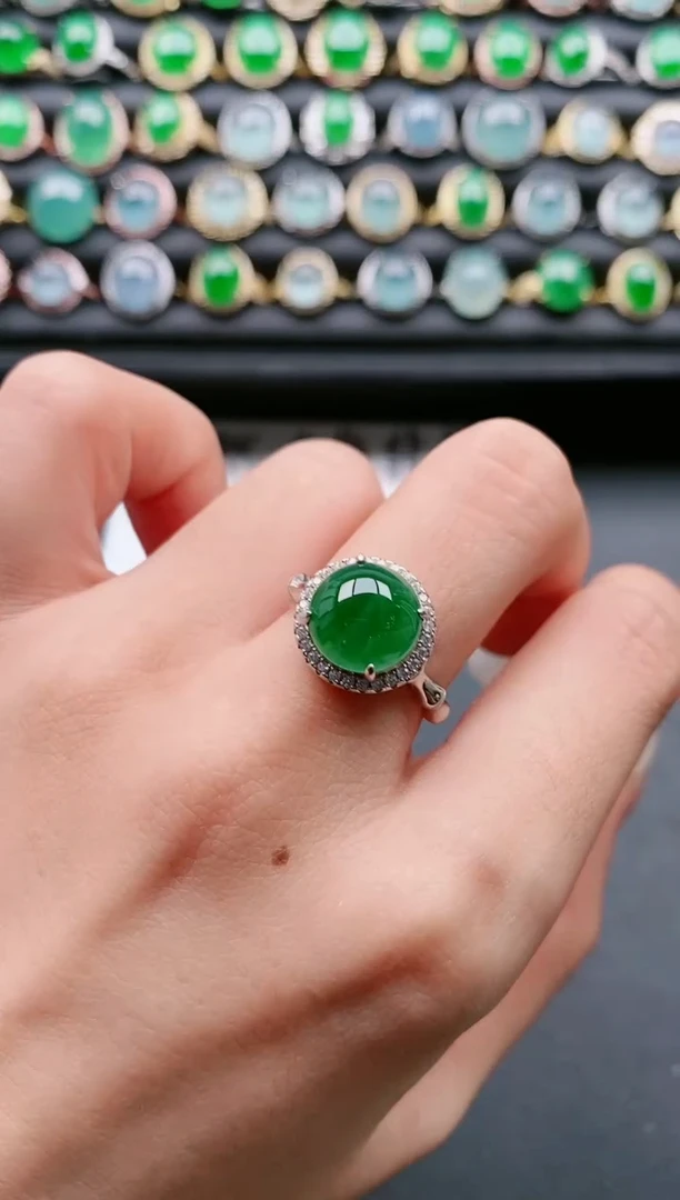 【闪购商品】翡翠戒指银S925镶嵌11111
