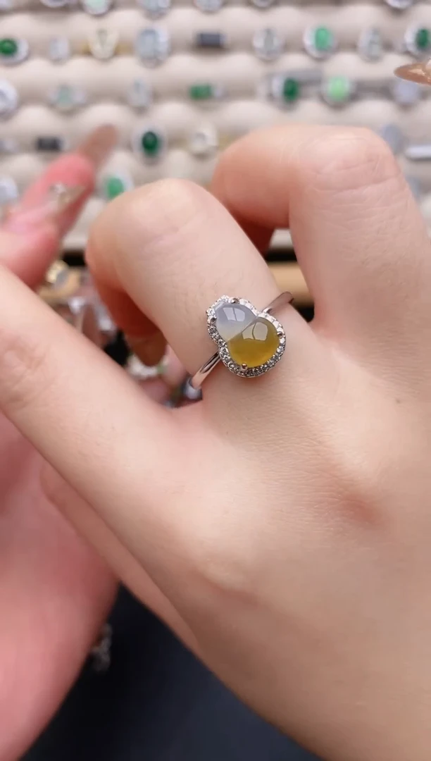 银S925镶嵌戒指翡翠0