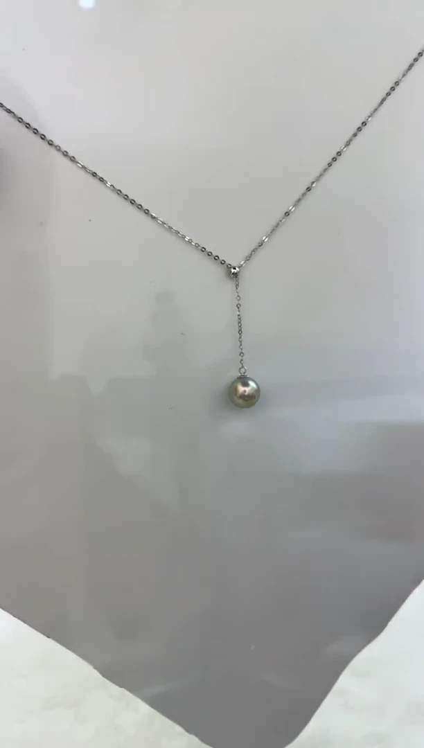 18K金镶嵌耳饰海水珍珠8-9