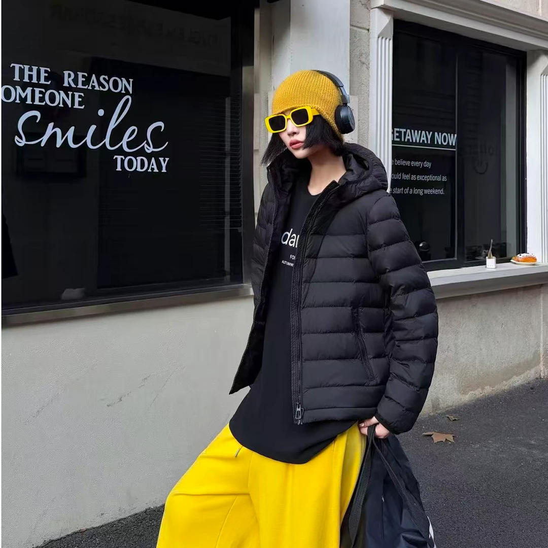 2025冬季新款排骨设计连帽休闲百搭羽绒服Y3072