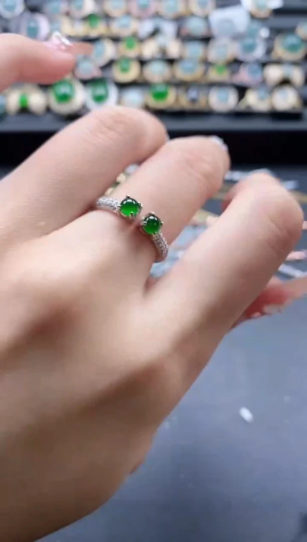 【闪购商品】翡翠戒指银S925镶嵌5151-20