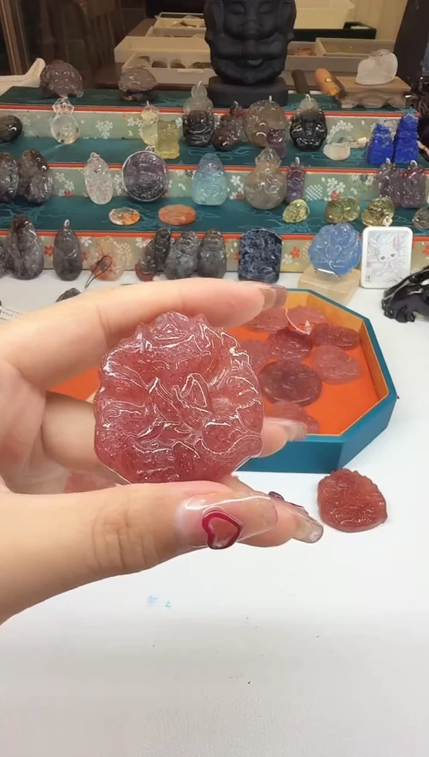 水晶珠宝半成品未镶嵌鱼**秒水晶吊坠