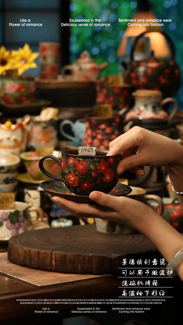 陶瓷景德镇高温釉下彩手工手绘款式@A0941@