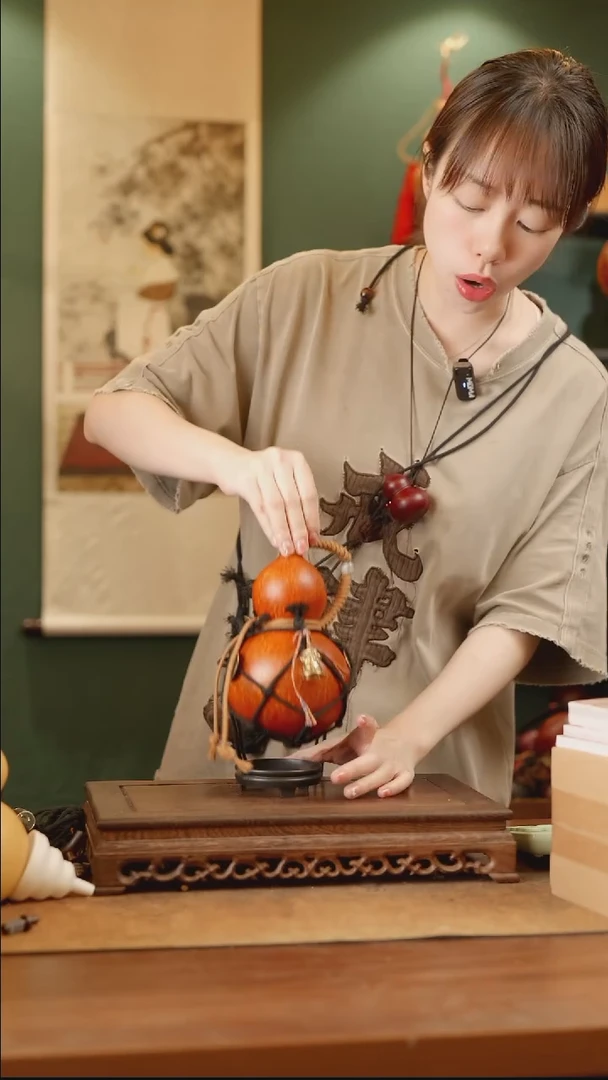 247号精品天然大漆工艺防渗内胆酒葫芦~