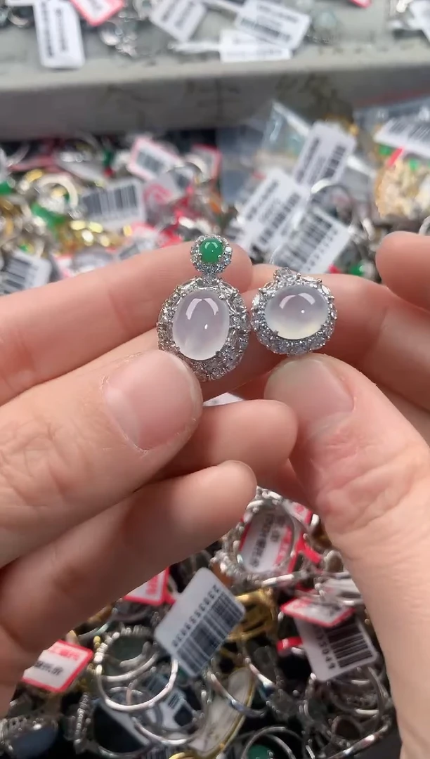 银S925镶嵌戒指翡翠222   5