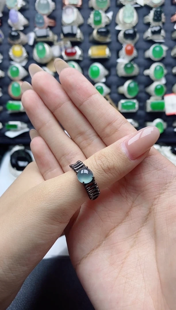 【闪购商品】翡翠戒指银S925镶嵌天然翡翠男戒专场