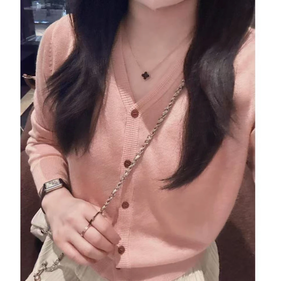 183#小香风长袖针织衫显瘦时尚百搭v领开衫2 81