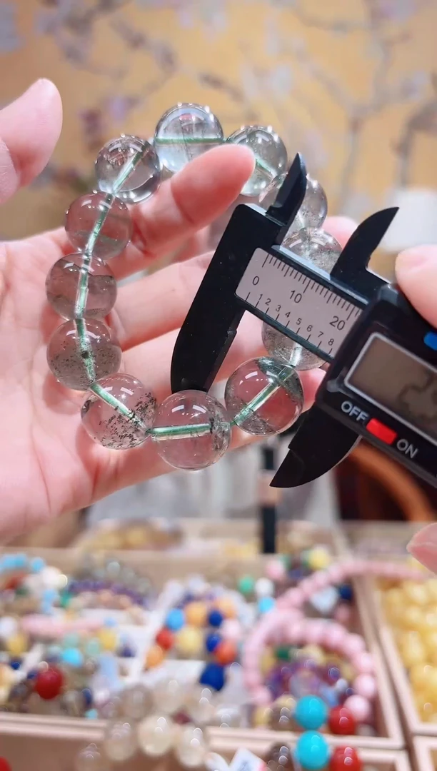 未镶嵌手串水晶17+天然绿幽灵，净体精品珠，千层