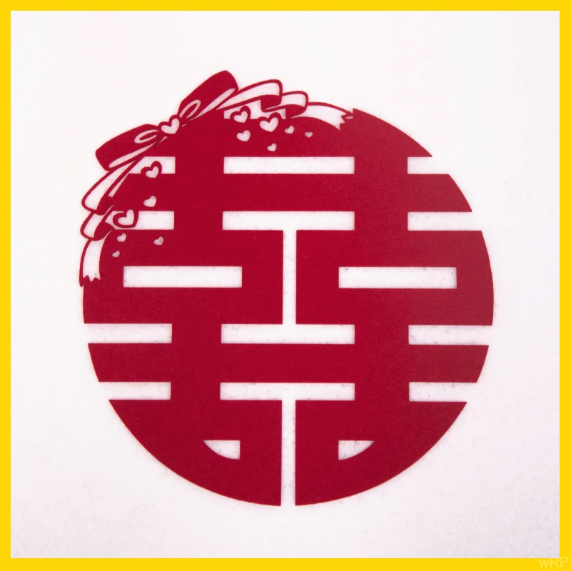 装饰布置车结婚卧室窗花绒布喜字婚订镂空婚房厂家直销喜字贴窗户