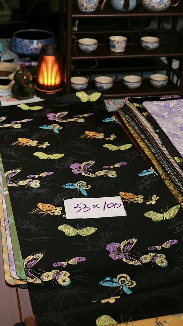 【梦幻蝴蝶单面】中国风干泡织锦茶席33*100