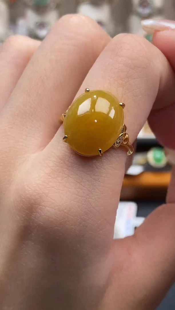 银S925镶嵌戒指翡翠天然A货翡翠106