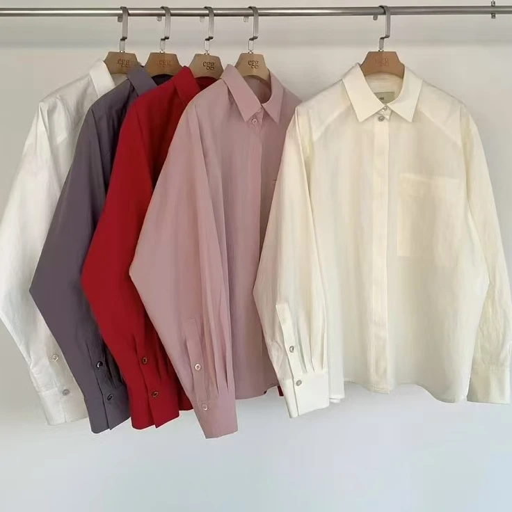 东大门eg复古翻领宽松薄款衬衫/NO退换