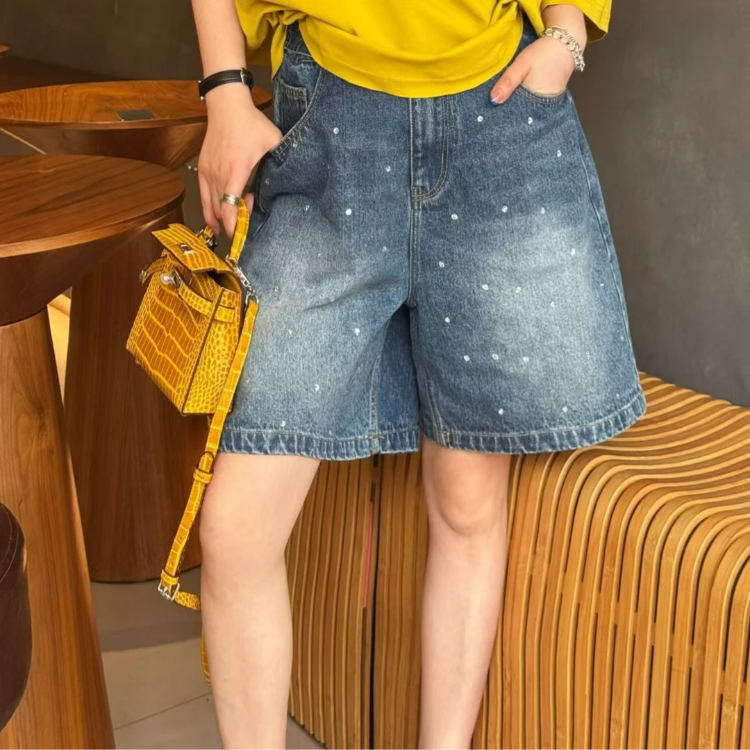 M家【idol短裤】烫钻高工艺牛仔短裤