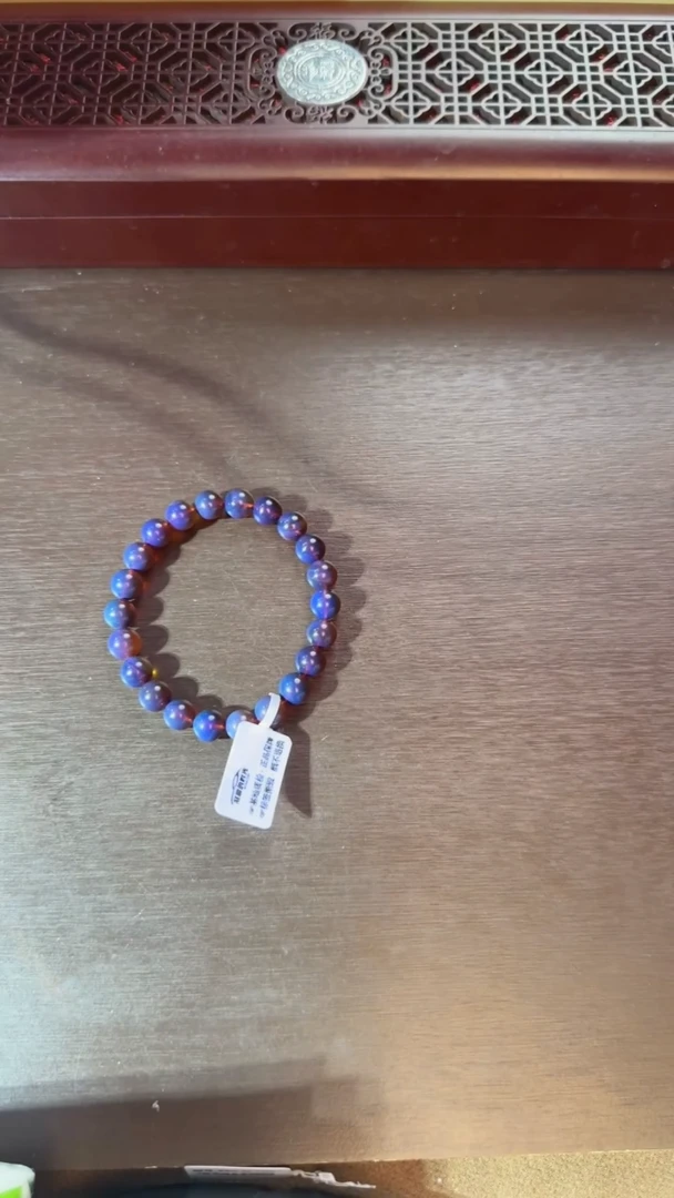 未镶嵌琥珀手链紫罗兰手串7mm