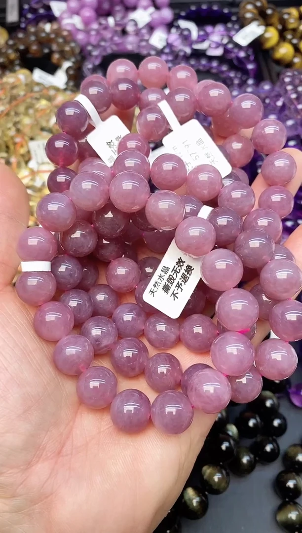 【闪购商品】水晶手链未镶嵌04 紫马粉12mm+