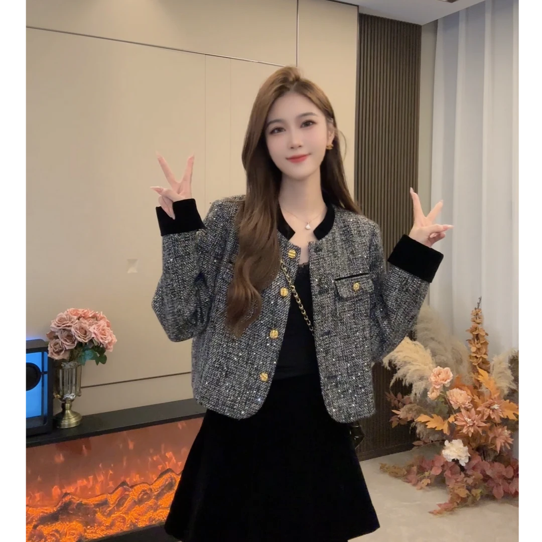 女秋季短外套法式小香风外套百搭小个子气质短款外套
