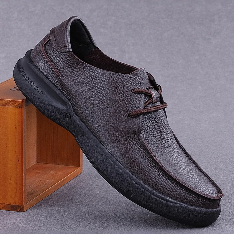 夏季新款软面镂空透气舒适软底耐磨商务休闲皮鞋男款